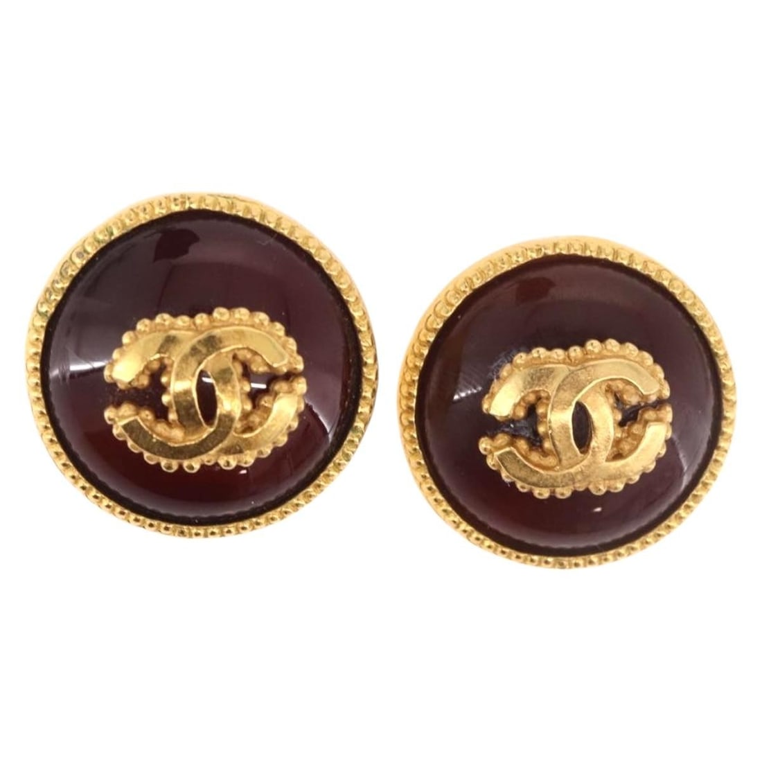 CHANEL CC Gold Tone Metal Earring France 30mm: CHANEL CC Gold Tone Metal Earring France 30mm CHANEL gold tone metal earrings made in France. The item is listed as style: earring / type: earring, with a 30 mm approximate width and 30 mm approximate