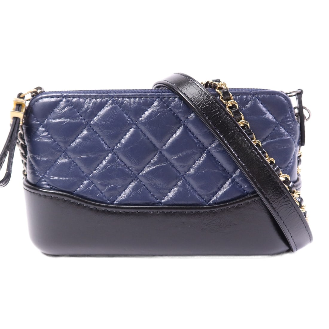 CHANEL Gabrielle WOC Blue Lambskin CC Shoulder Bag: CHANEL Gabrielle WOC Blue Lambskin CC Shoulder Bag A CHANEL CC Gabrielle Wallet On Chain shoulder bag in blue lambskin leather. This Wallet On Chain style features a compact silhouette with a blue-on-