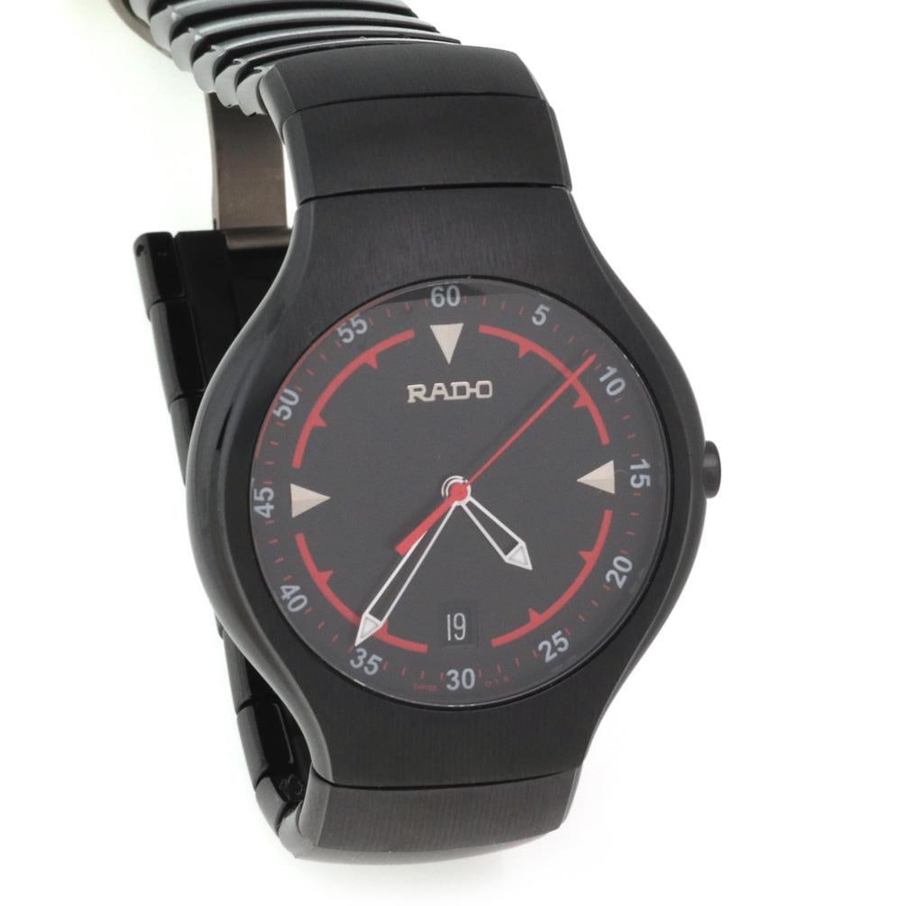 Rado DiaStar mens quartz wristwatch black ceramic date display (1 of 5)
