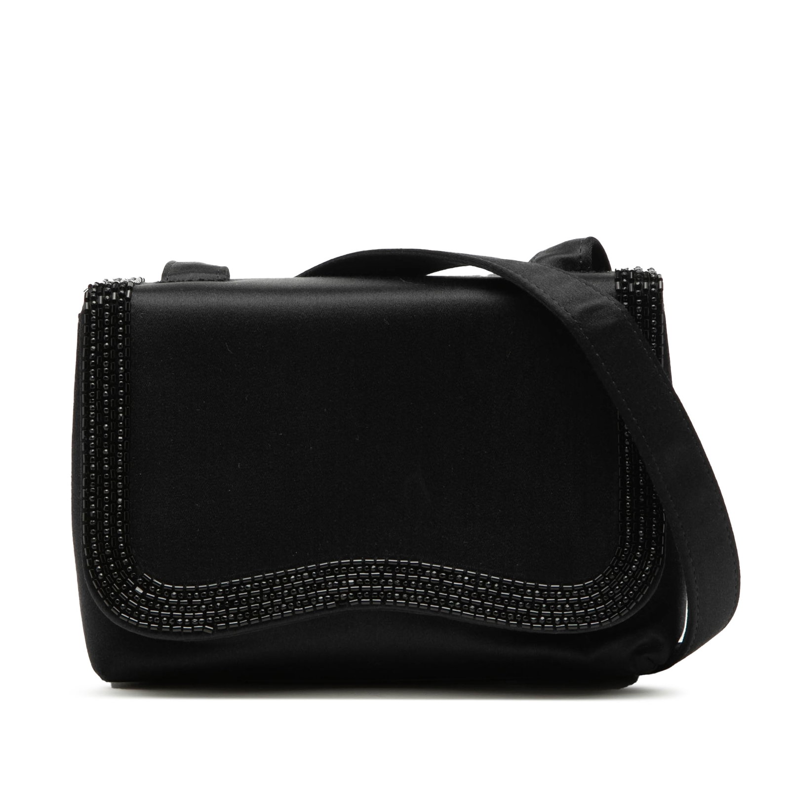 Chanel beaded flap crossbody mini satin bag (1 of 7)