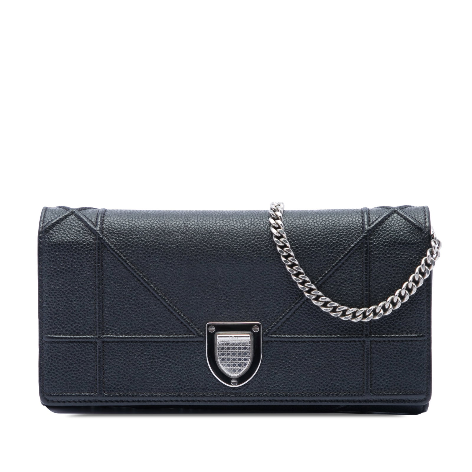 Dior Diorama Croisiere Wallet on Chain in Black Grained Calfskin (1 of 6)