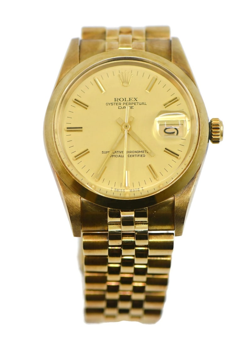 Rolex Oyster Perpetual Chevrolet 14K Gold Wristwatch Ref 15007 with Box (1 of 5)