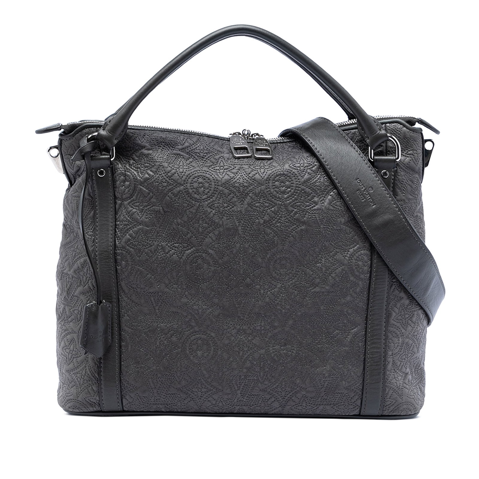Louis Vuitton Antheia Ixia PM Gray Embroidered Lambskin Leather Handbag (1 of 8)
