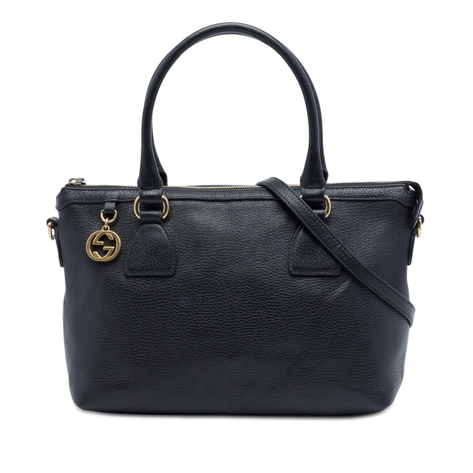 Gucci Charmy Satchel Black Leather GG Charm Bag (1 of 6)