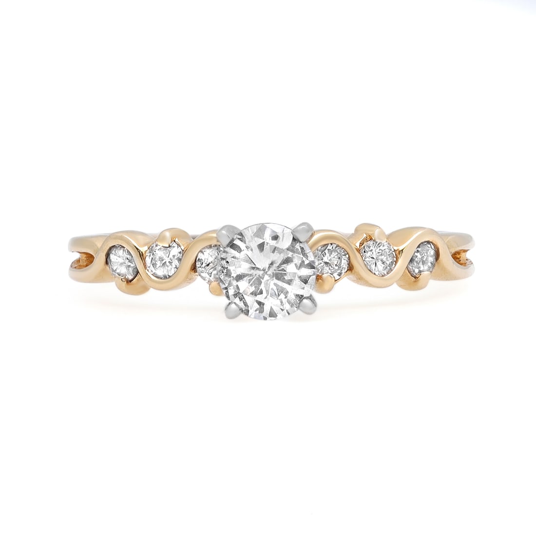 Rachel Koen 0.61CTW Round Diamond Engagement Ring 14K Yellow Gold (1 of 5)