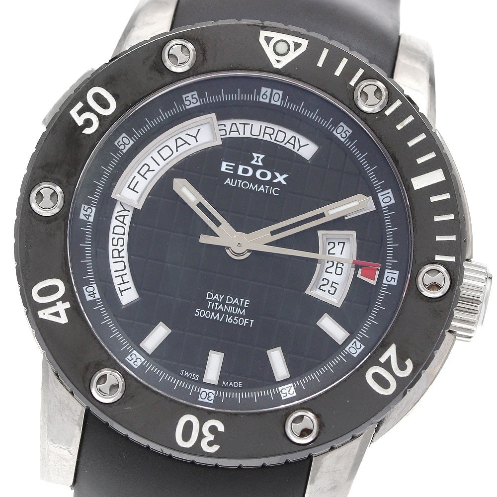Edox Class One Day-Date Titanium Ceramic Automatic Men's Watch 83005-TIN-NIN (1 of 6)
