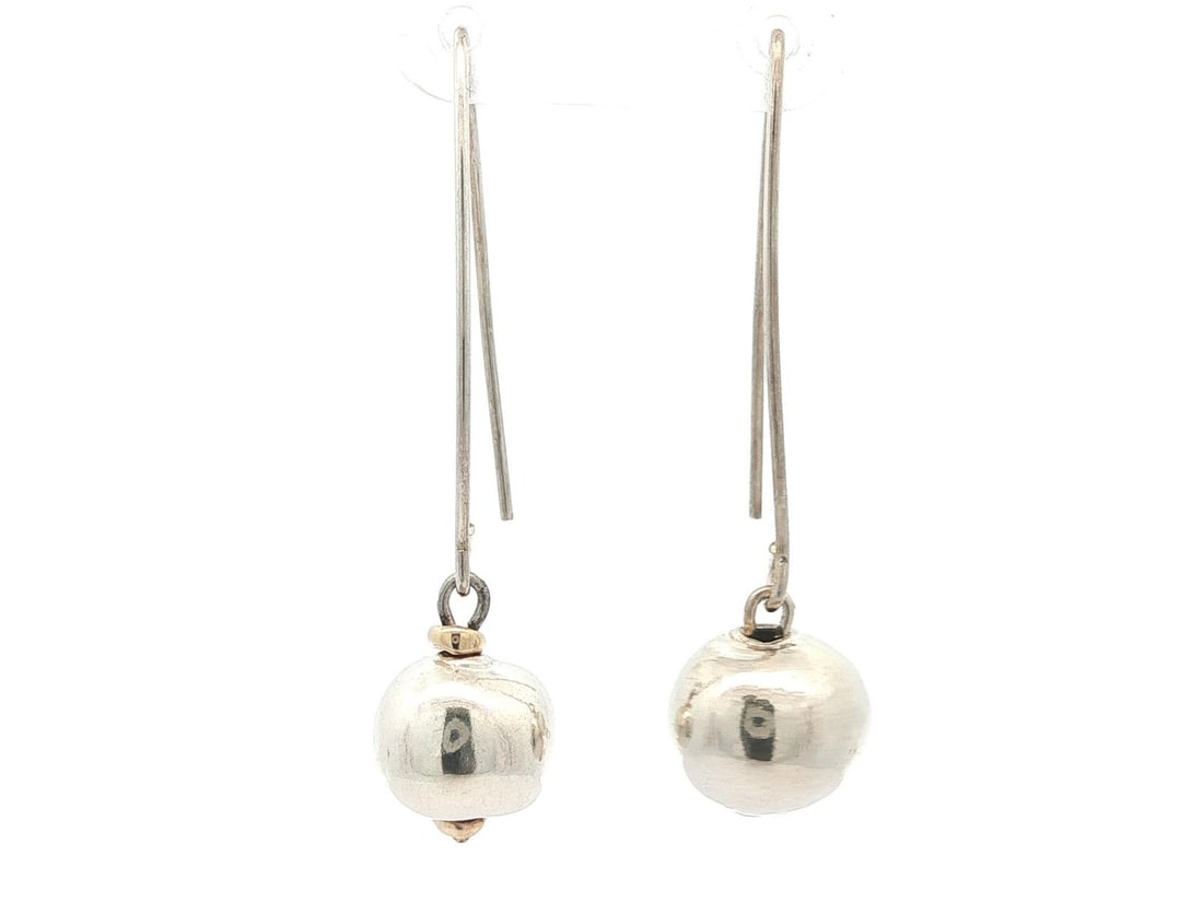 Handmade Sterling Silver Coffee Bean Pomegranate Drop Earrings (1 of 6)