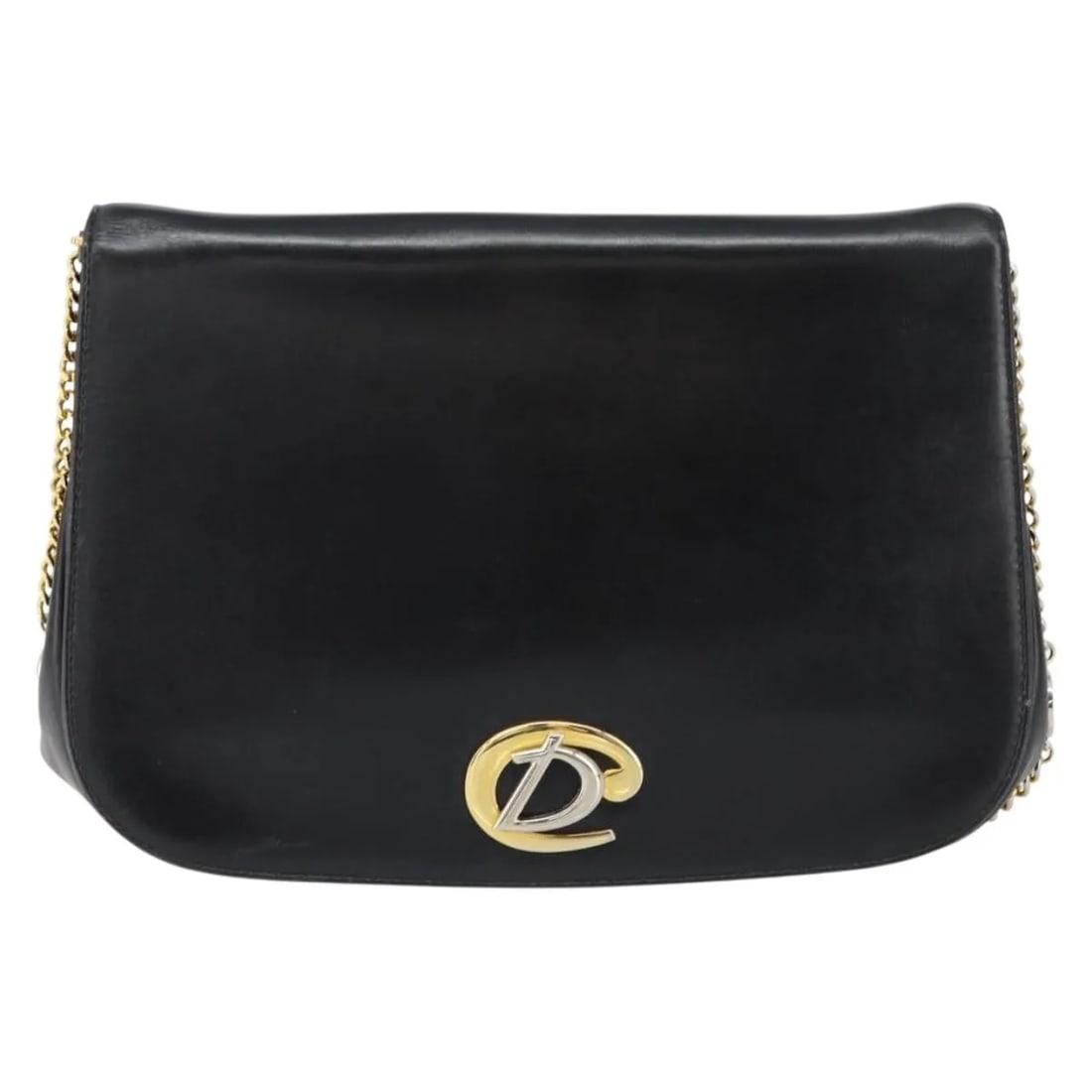 Christian Dior Vintage Chain Flap Shoulder Bag Black Leather: Christian Dior Vintage Chain Flap Shoulder Bag Black Leather This Christian Dior vintage chain flap shoulder bag is crafted from black leather and features a classic chain strap design. It shows signs