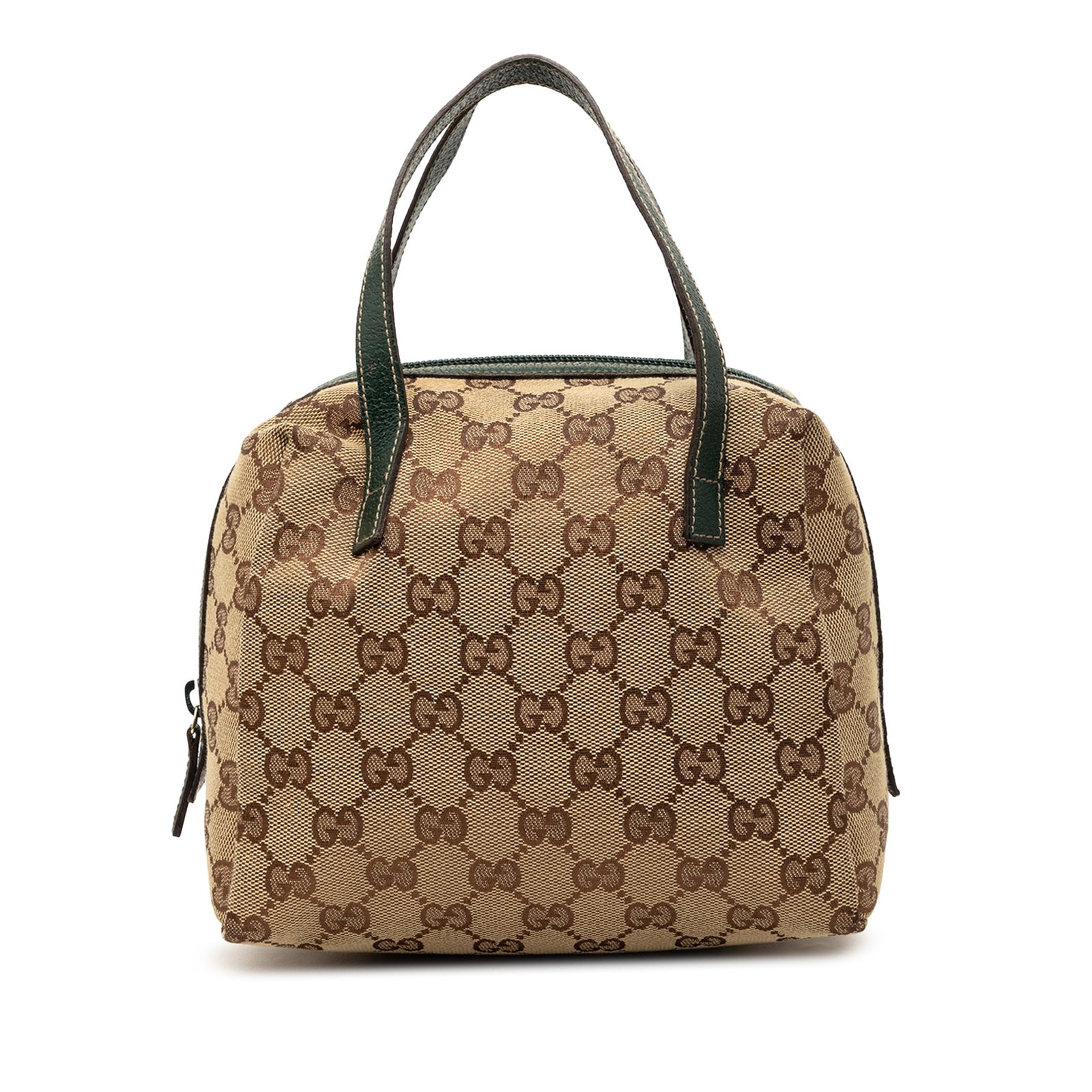 Gucci Balthus Tofu Mini GG Canvas Handbag Beige: Gucci Balthus Tofu Mini GG Canvas Handbag Beige A Gucci Mini GG Canvas Balthus Tofu Bag in beige, made in Italy. This handbag features a canvas body with leather trim, flat leather handles, and a top 
