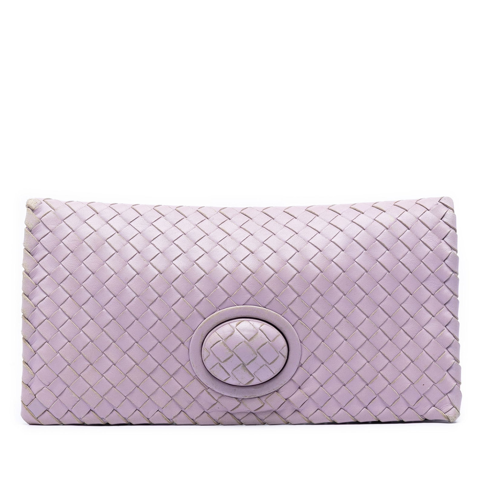 Purple Leather Clutch Bottega Veneta Nappa Intrecciato Turn Lock (1 of 5)
