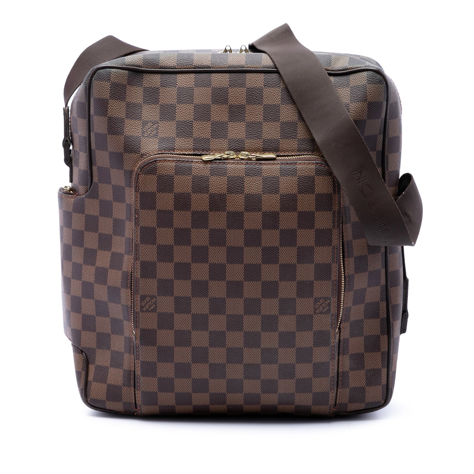 Louis Vuitton Olav GM Damier Ebene Brown Shoulder Bag: Louis Vuitton Olav GM Damier Ebene Brown Shoulder Bag Louis Vuitton Damier Ebene Olav GM bag in brown Damier Ebene canvas with an adjustable flat strap, top zip closure, front and side exterior zip po
