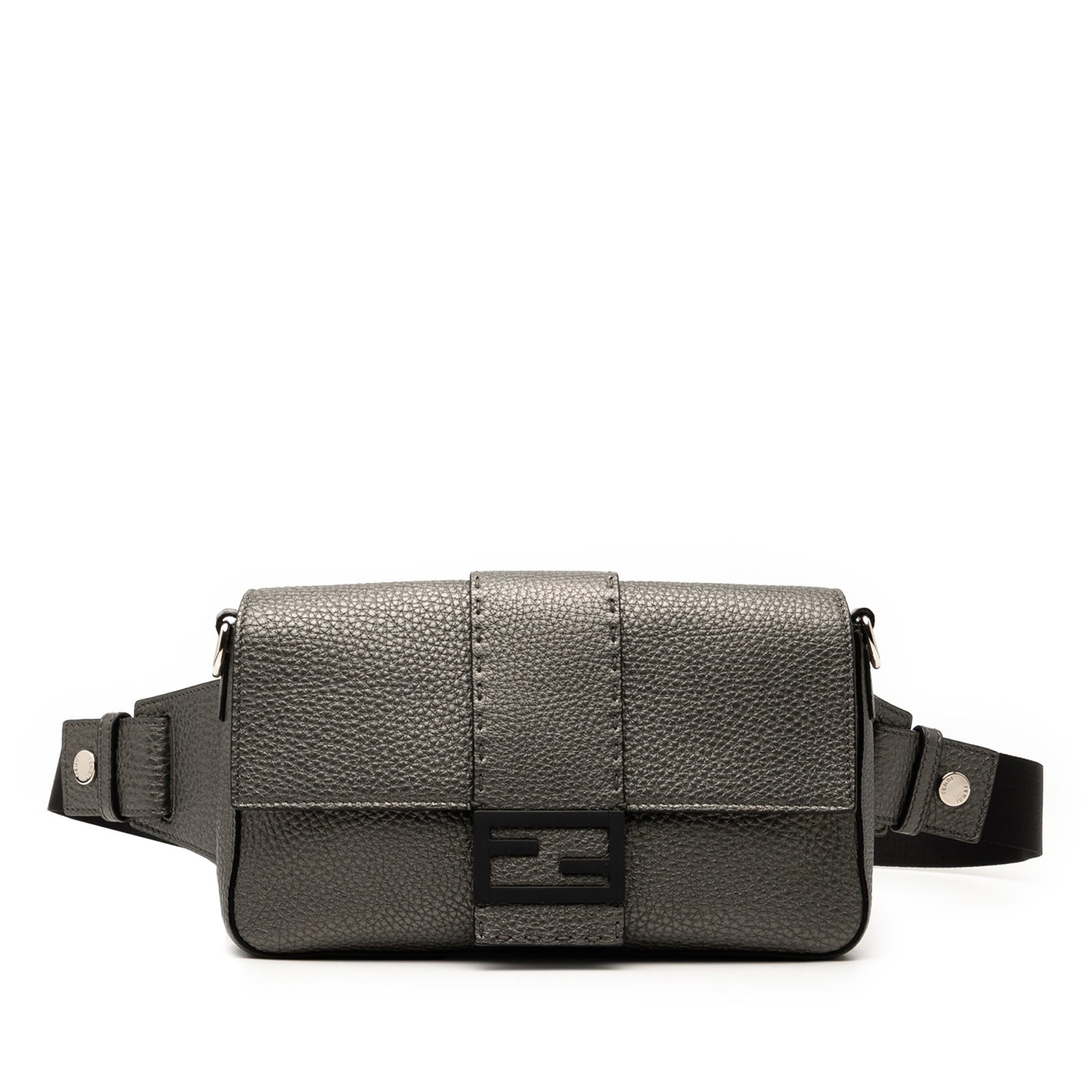Fendi Leather Selleria Convertible Baguette Satchel Gray: Fendi Leather Selleria Convertible Baguette Satchel Gray This Fendi Leather Selleria Convertible Baguette Satchel is a stylish and versatile accessory, crafted from high-quality leather. It features a
