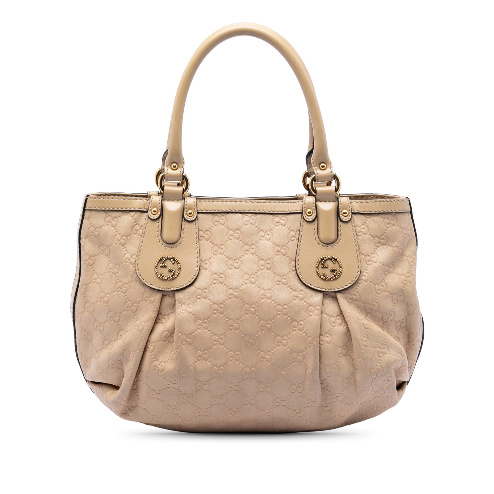 Gucci Guccissima Beige Scarlett Embossed Leather Tote Bag Italy (1 of 7)