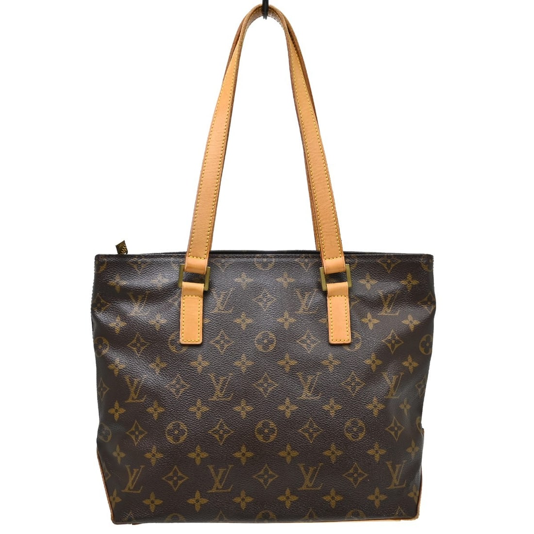 Louis Vuitton Cabas Piano Monogram Canvas Tote M51148 Brown: Louis Vuitton Cabas Piano Monogram Canvas Tote M51148 Brown Vintage Louis Vuitton Cabas Piano tote bag in brown Monogram canvas with leather trim and double handles. This medium zip-top handbag featur