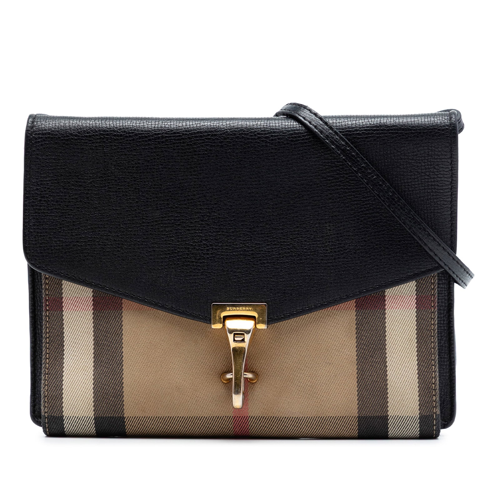 Burberry Macken Small Crossbody Bag in Leather House Check Canvas (1 of 6)