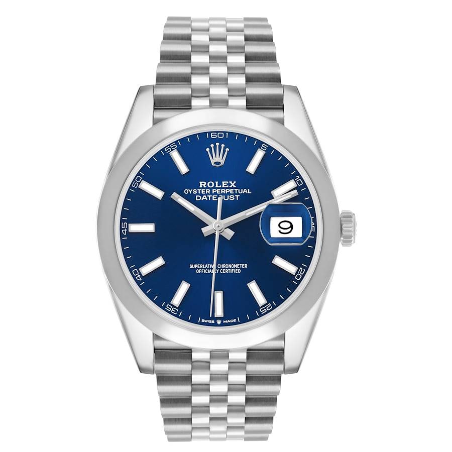 Rolex Datejust 126300 mens watch blue index dial Jubilee bracelet 2023: Rolex Datejust 126300 mens watch blue index dial Jubilee bracelet 2023 This Rolex Datejust features a blue index dial, smooth bezel, and Jubilee bracelet. It is the 126300 reference with a new style c