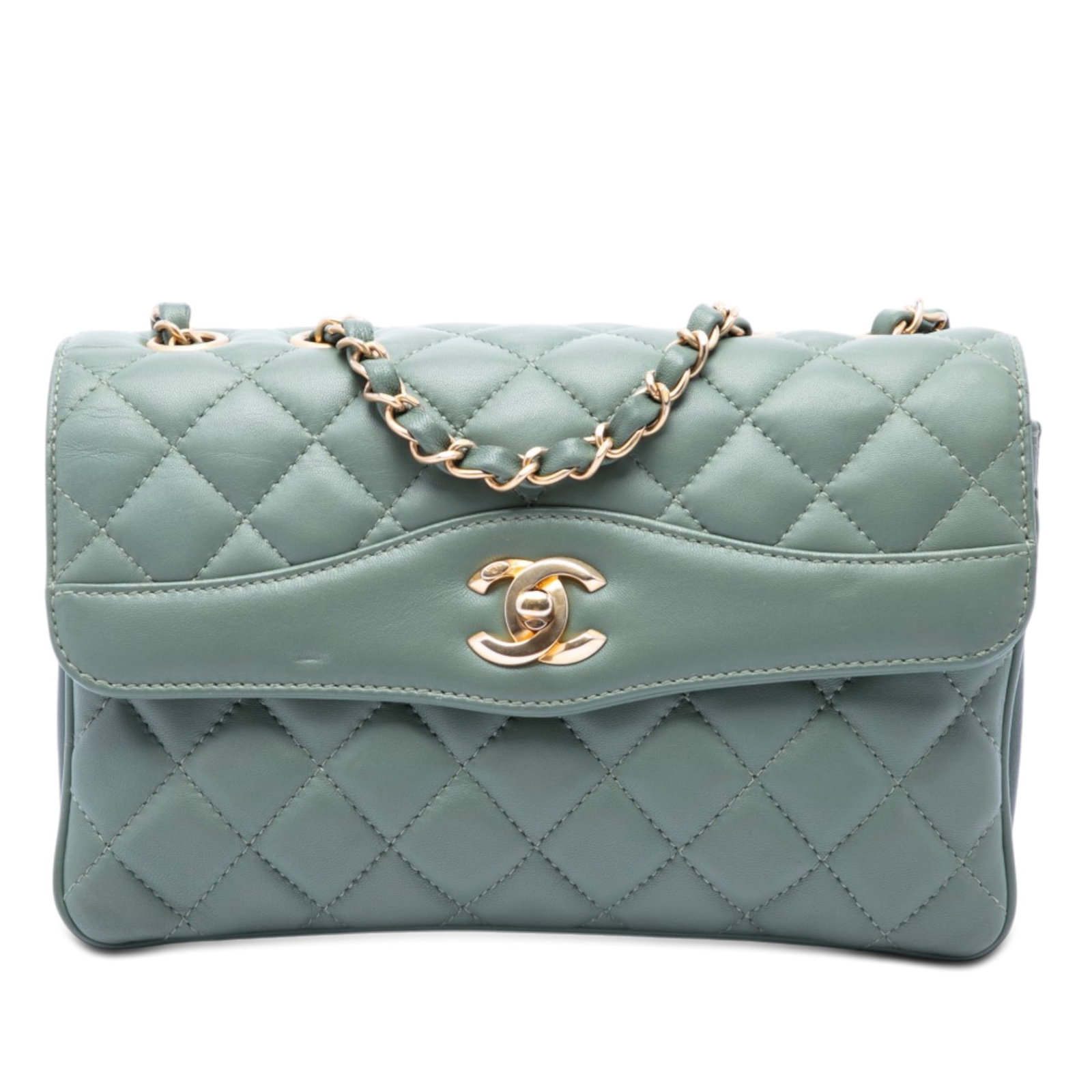 Chanel Daily Companion Medium Flap Bag Quilted Green Lambskin (1 of 7)