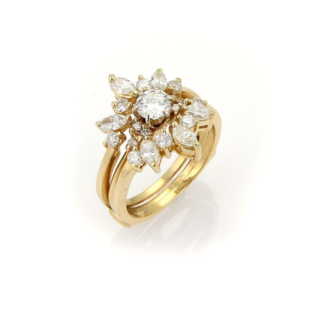 Vintage 14k Yellow Gold Diamond Ring Set Size 7 (1 of 5)