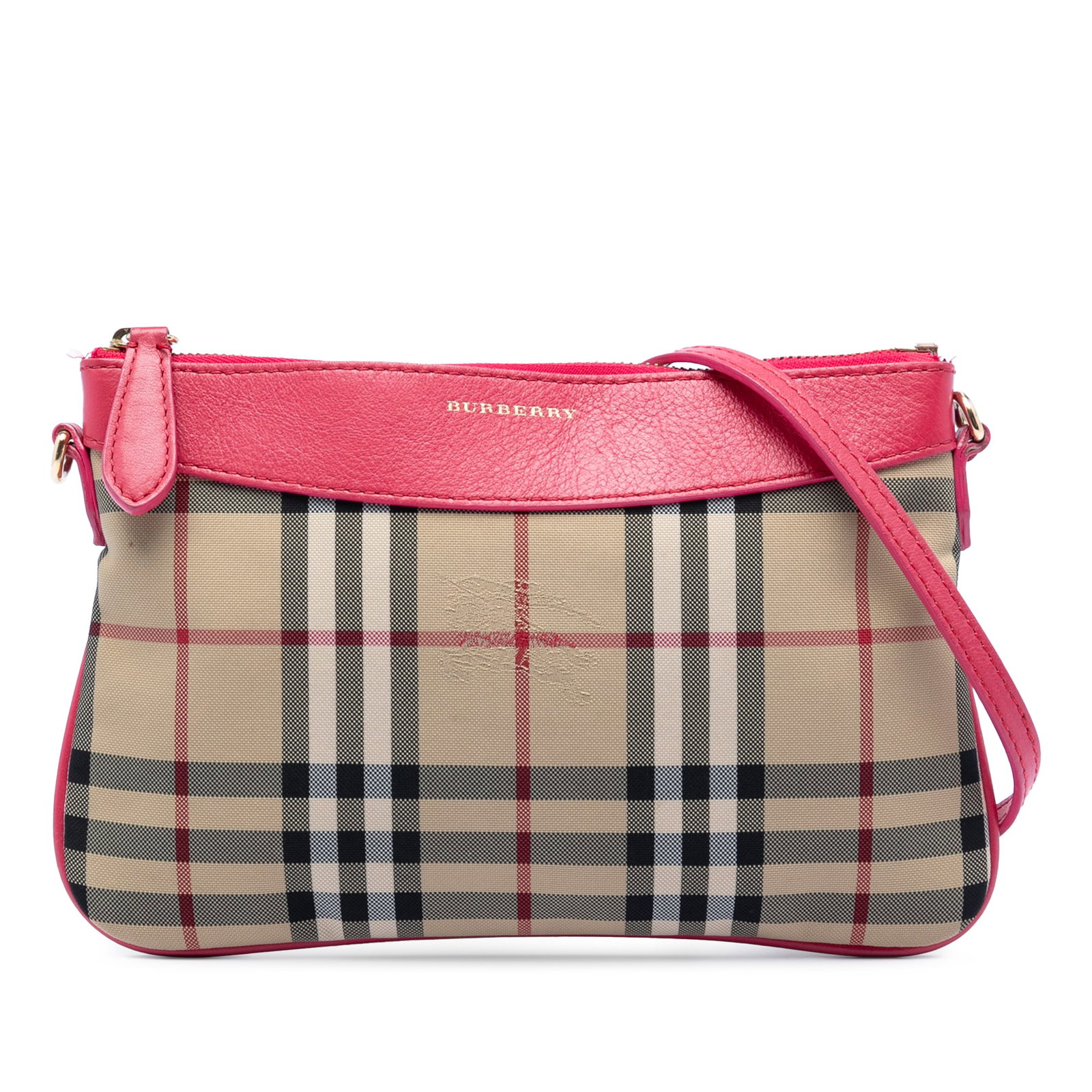 Burberry Peyton Crossbody Bag in Haymarket Check Nylon with Leather Trim: Burberry Peyton Crossbody Bag in Haymarket Check Nylon with Leather Trim This Burberry Haymarket Check Nylon Peyton Crossbody bag features a durable nylon body with leather trim. It is designed with a