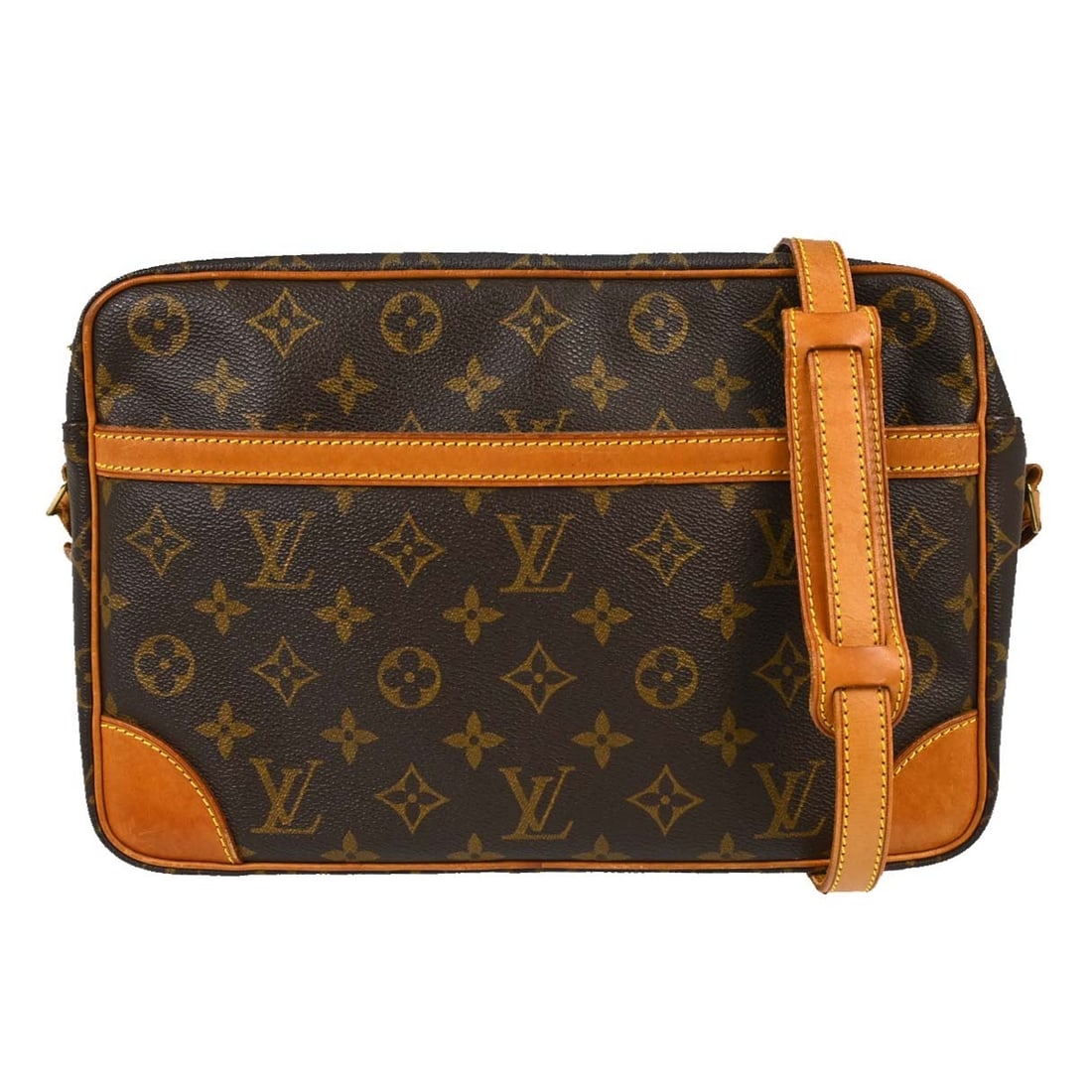Louis Vuitton Trocadero 30 Monogram Crossbody Bag M51272: Louis Vuitton Trocadero 30 Monogram Crossbody Bag M51272 Vintage Louis Vuitton Trocadero 30 crossbody shoulder bag in Monogram canvas with leather strap and brown lining. This France-made bag shows re