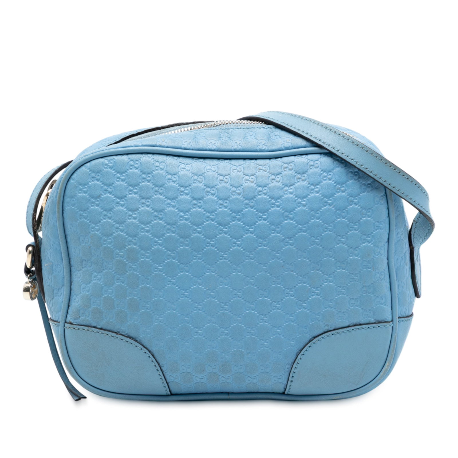 Gucci Bree Mini Blue Embossed Leather Microguccissima Crossbody Bag (1 of 7)