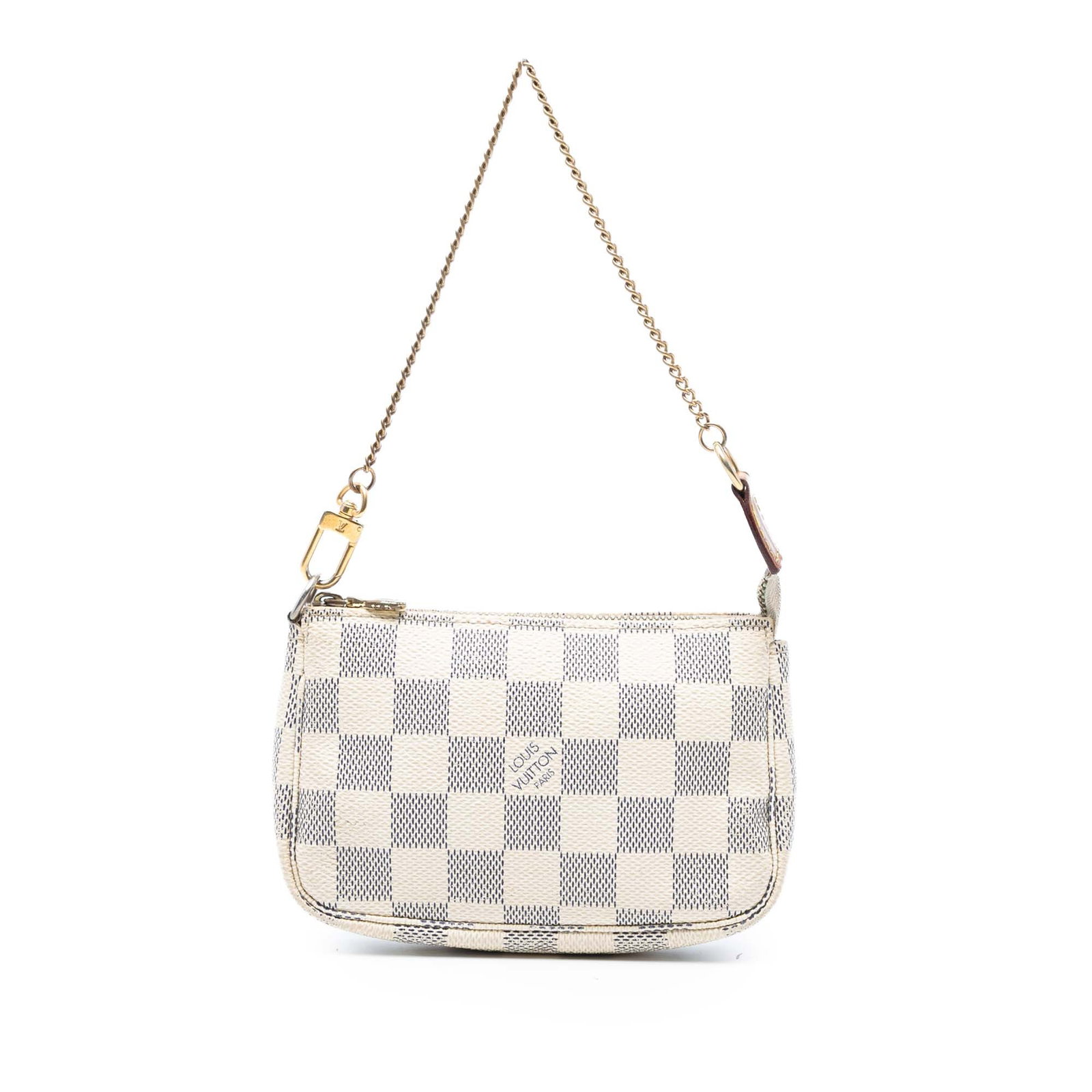 Louis Vuitton Damier Azur Mini Pochette Accessoires Bag: Louis Vuitton Damier Azur Mini Pochette Accessoires Bag The Louis Vuitton Damier Azur Mini Pochette Accessoires is a stylish and versatile bag crafted from durable damier azur canvas. It features a de