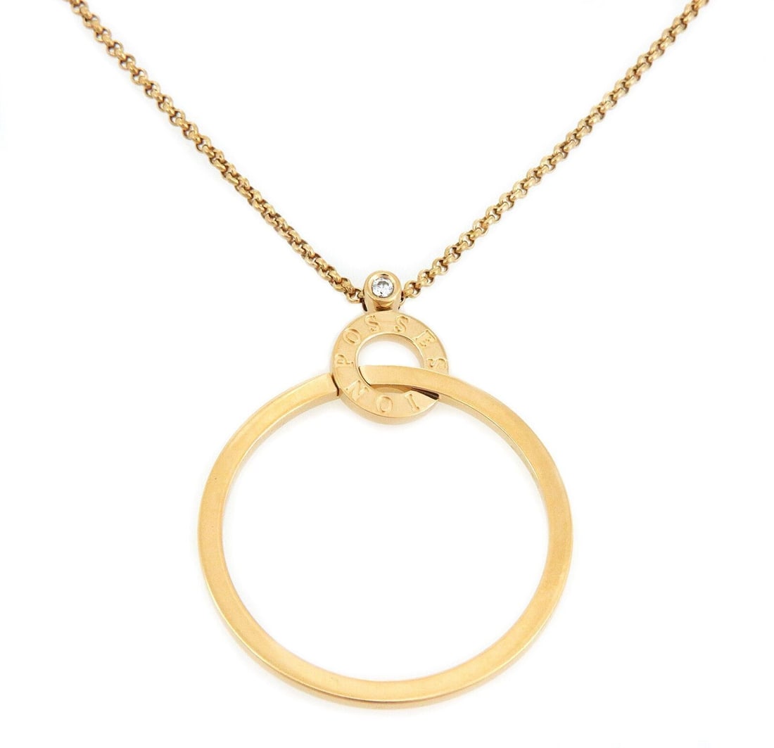 Piaget Possession 18k Yellow Gold Diamond Open Circle Pendant Necklace (1 of 5)