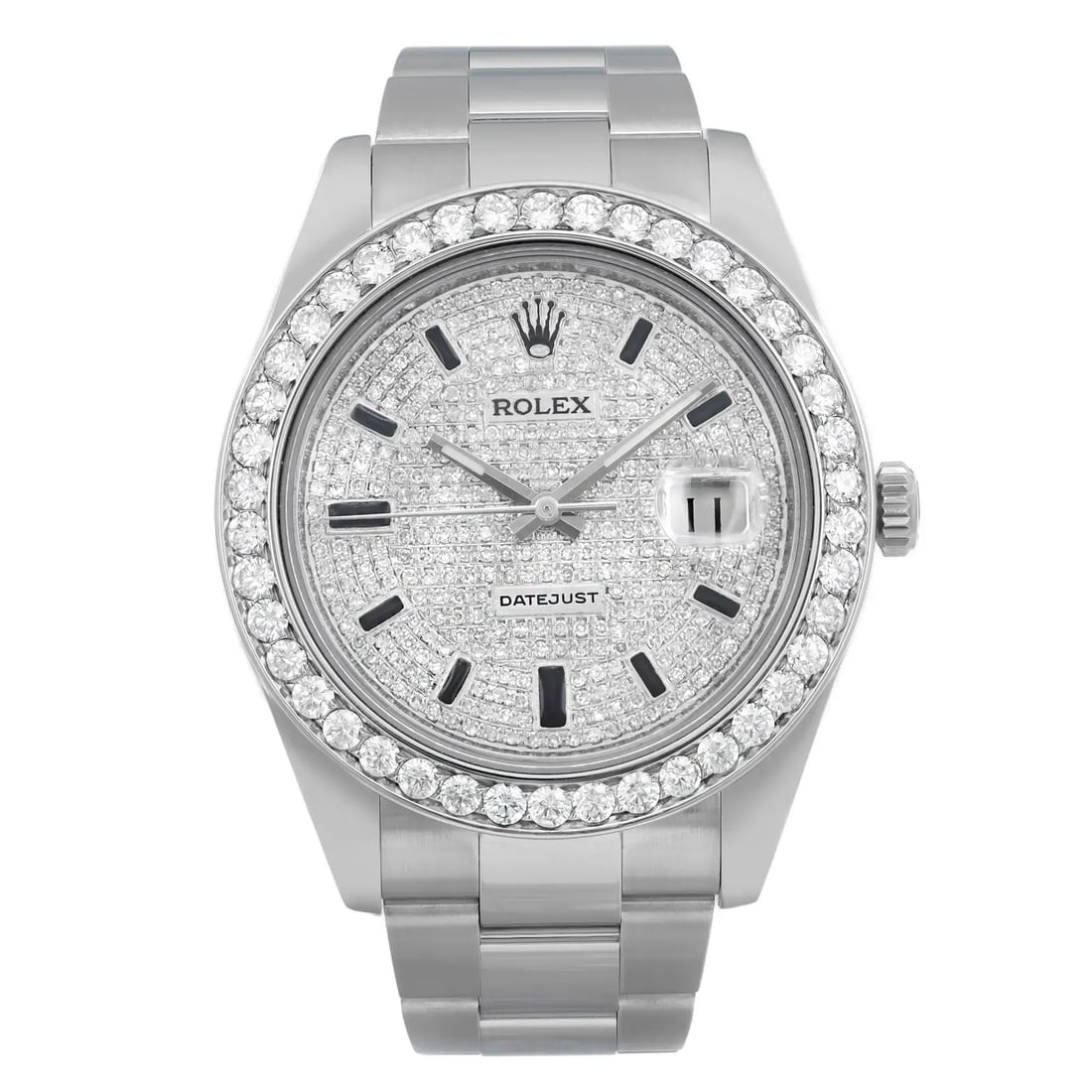 Rolex Datejust 41MM Automatic Men's Watch Custom Diamond Dial 116334: Rolex Datejust 41MM Automatic Men's Watch Custom Diamond Dial 116334 Introducing the exquisite Rolex Datejust 41MM, a luxurious men's wristwatch that epitomizes elegance and craftsmanship. This timepi