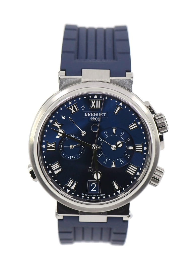 Breguet Marine Alarm Titanium Watch 5547TI 40mm with Box and Papers: Breguet Marine Alarm Titanium Watch 5547TI 40mm with Box and Papers Experience the elegance and precision of the Breguet Marine Alarm Titanium Watch, model 5547TI. This exquisite timepiece features a 
