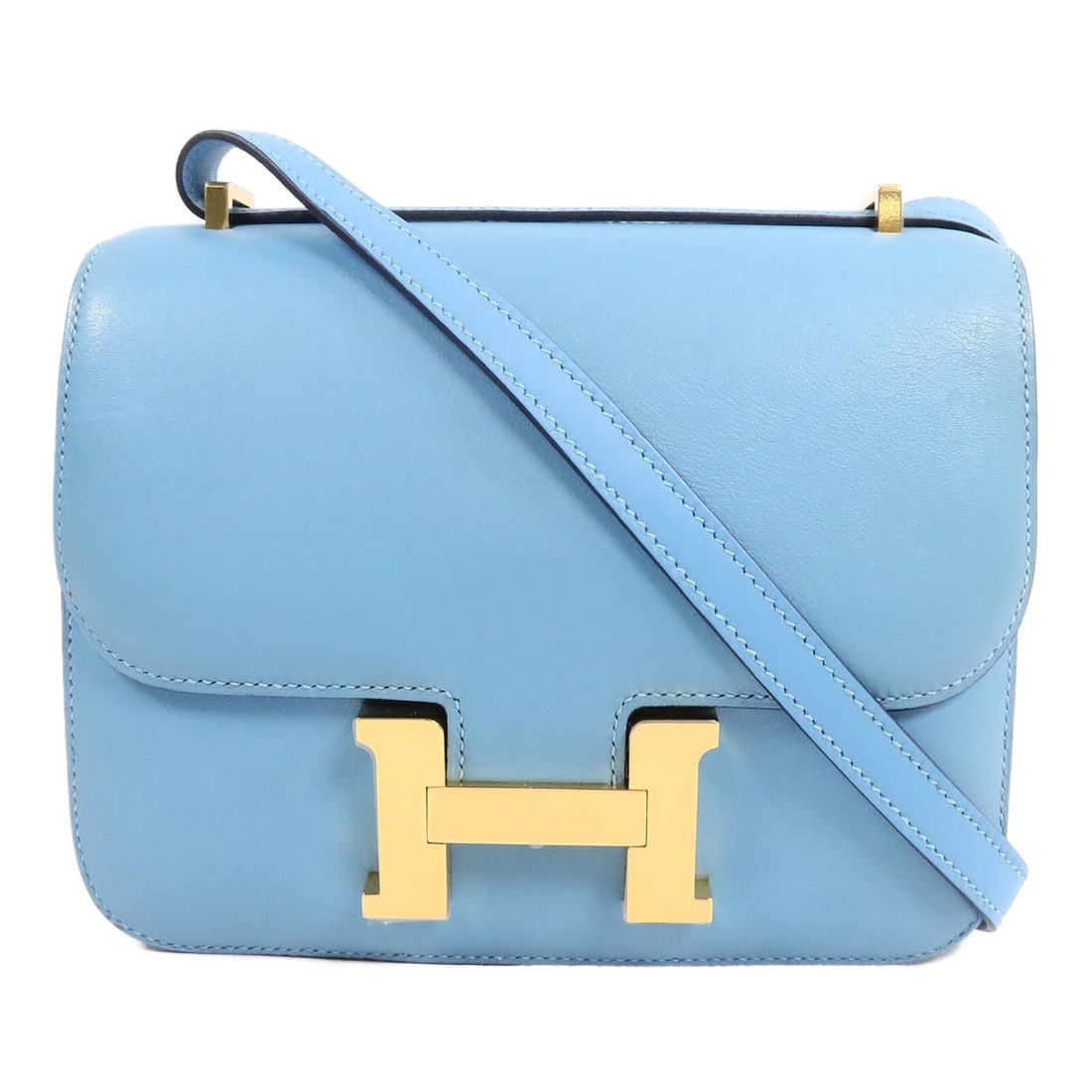 Hermes Constance Mini Shoulder Bag Bleu Du Nord Swift Leather: Hermes Constance Mini Shoulder Bag Bleu Du Nord Swift Leather Hermes Constance Mini shoulder bag in Bleu Du Nord, crafted from Veau Swift leather and calfskin. This compact bag features a flap closure