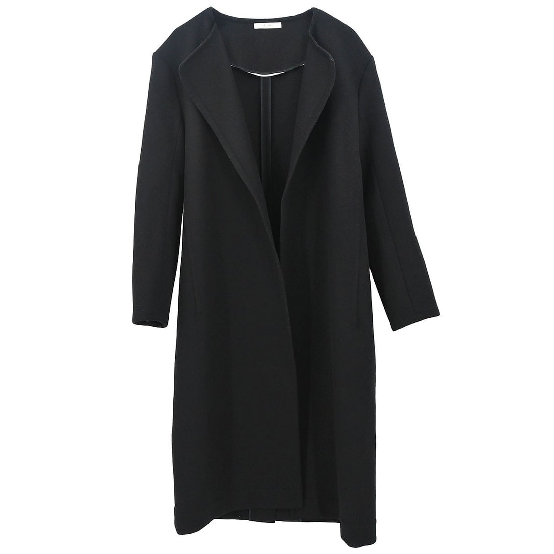 CELINE collarless black wool cashmere overcoat womens FR 34 (1 of 18)