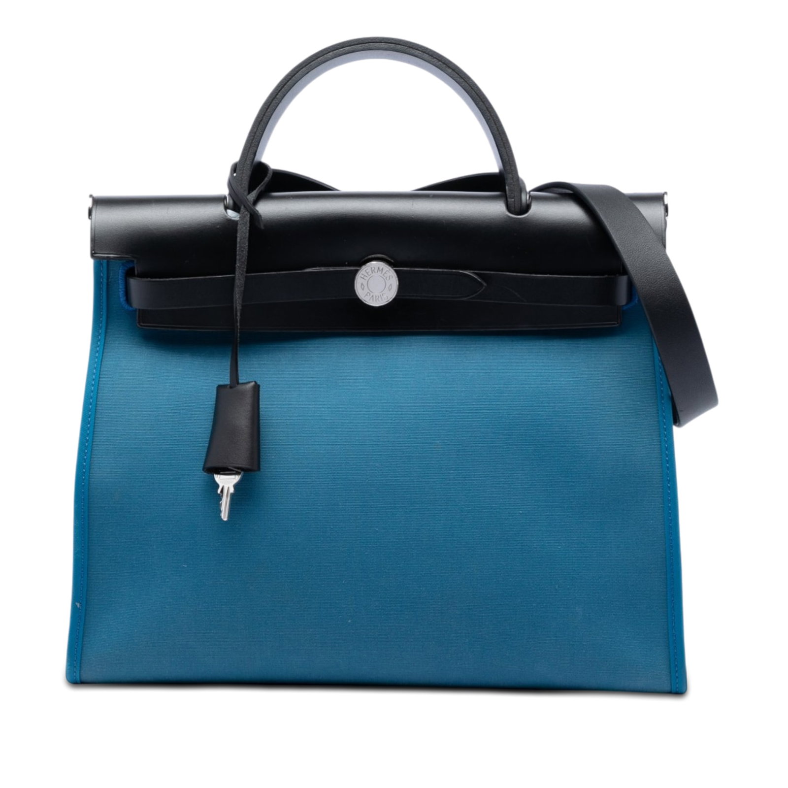 Hermes Herbag Zip 31 Blue Fabric Shoulder Bag (1 of 6)