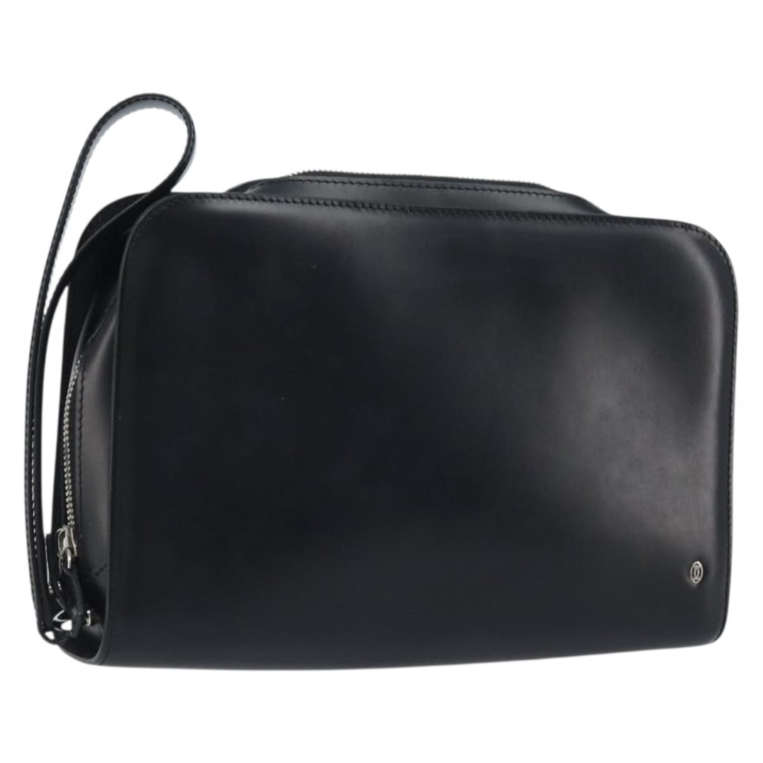 Cartier Pasha Leather Clutch Handbag Silver Black with Guarantee Card (1 of 18)