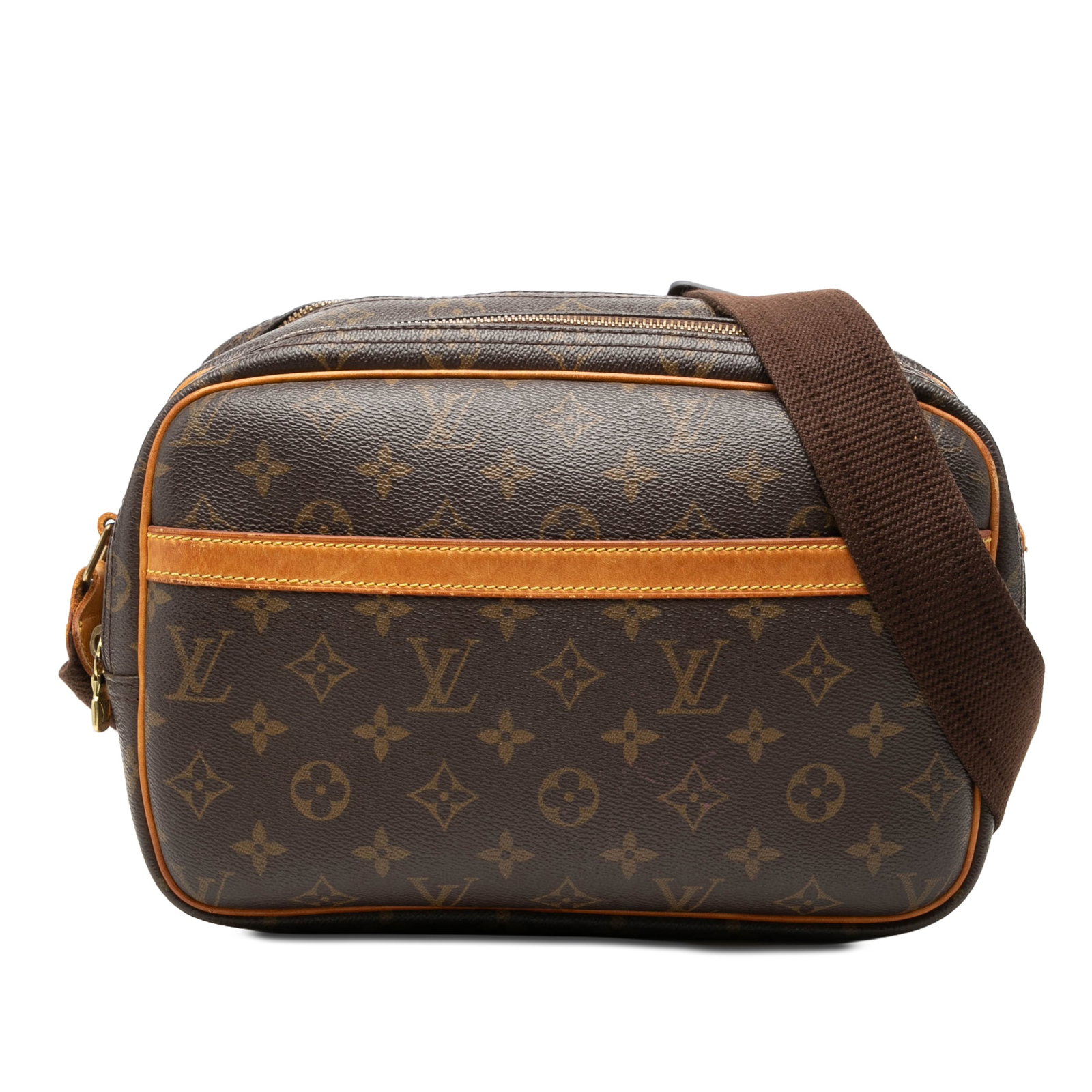 Louis Vuitton Reporter PM Monogram Canvas Crossbody Bag: Louis Vuitton Reporter PM Monogram Canvas Crossbody Bag Louis Vuitton Monogram Reporter PM bag from France, crafted in monogram canvas with vachetta leather trim. It features an adjustable flat canvas