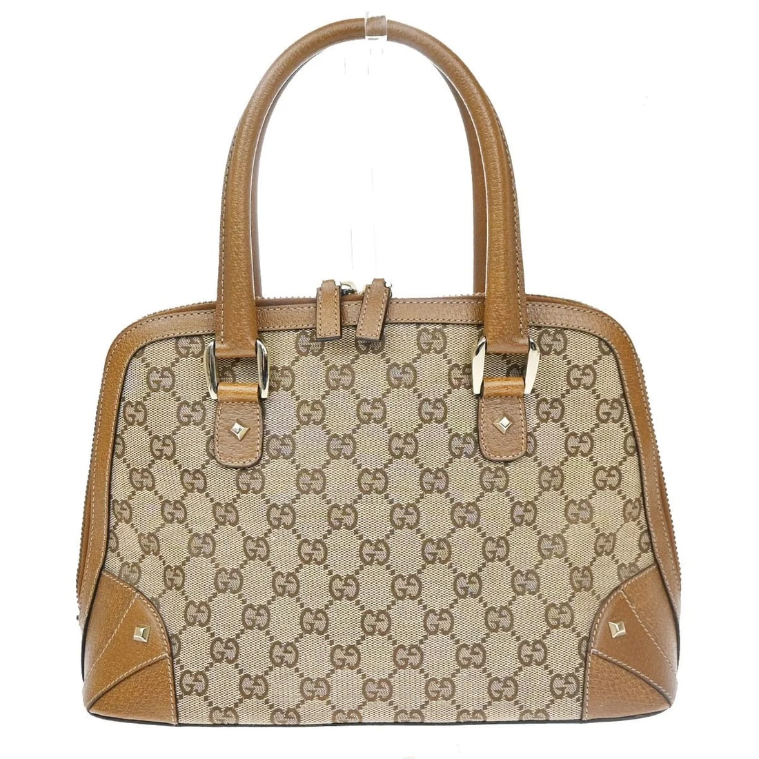 Gucci Vintage Boston Bag in Brown Monogram Canvas: Gucci Vintage Boston Bag in Brown Monogram Canvas Vintage Gucci Boston bag in brown monogram canvas. This women's bag is in very good overall condition, with light scuffing, minor marks, light surface