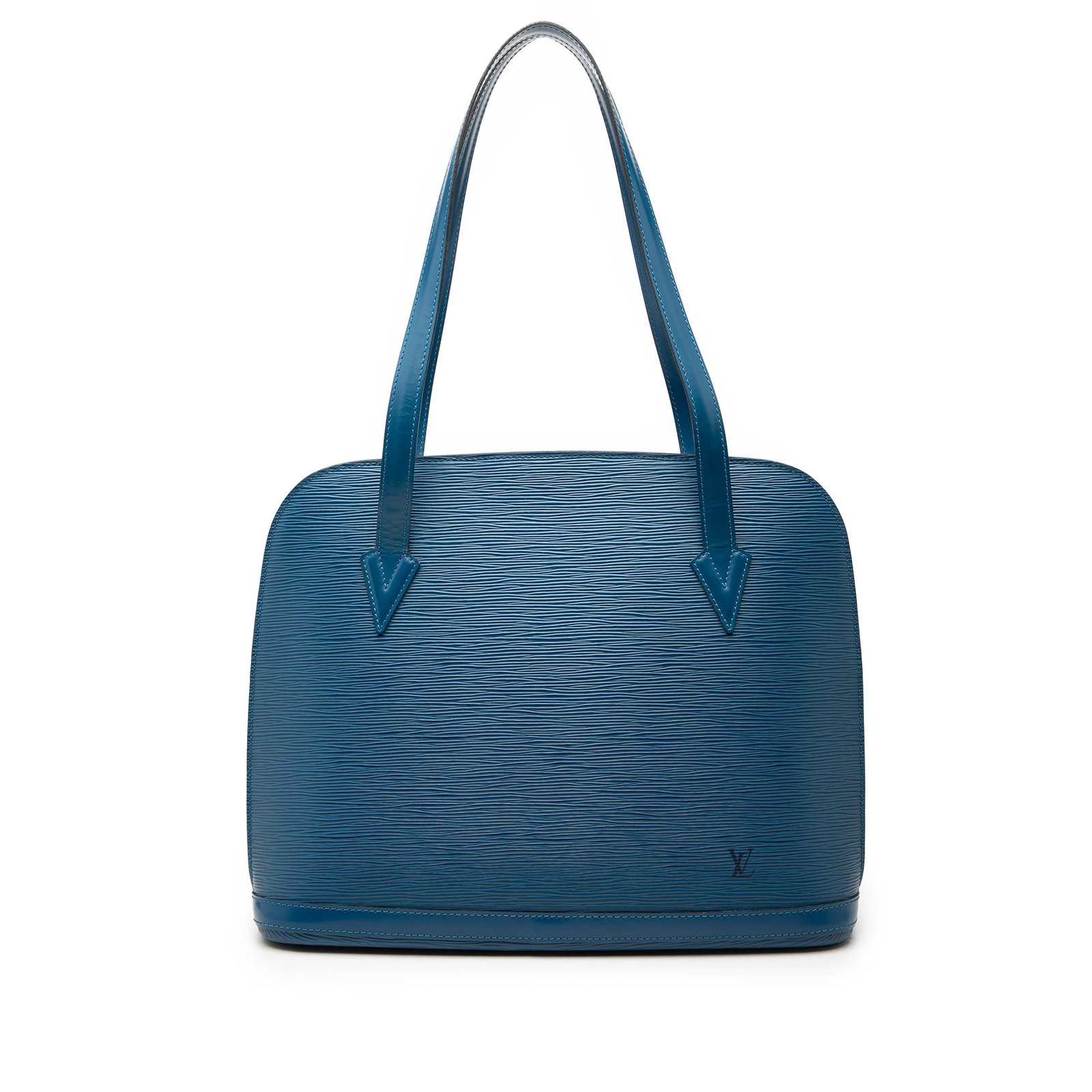 Louis Vuitton Blue Epi Lussac Leather Tote Bag: Louis Vuitton Blue Epi Lussac Leather Tote Bag The Louis Vuitton Epi Lussac is crafted from durable epi leather and features flat leather straps, a secure top zip closure, and a spacious interior with