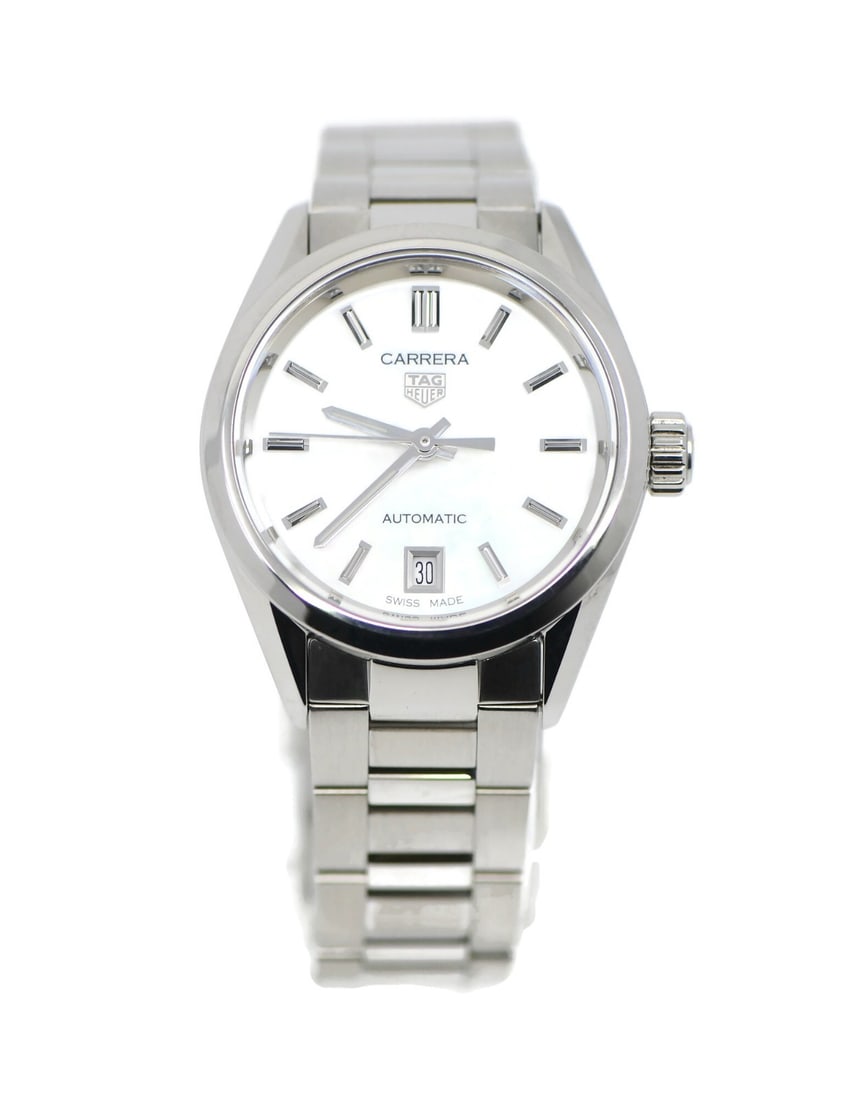 Tag Heuer Carrera WBN2410 Automatic 29mm Stainless Steel Wristwatch With Box and Papers: Tag Heuer Carrera WBN2410 Automatic 29mm Stainless Steel Wristwatch With Box and Papers This TAG Heuer Carrera wristwatch features a 29 mm stainless steel case and a matching stainless steel band. The