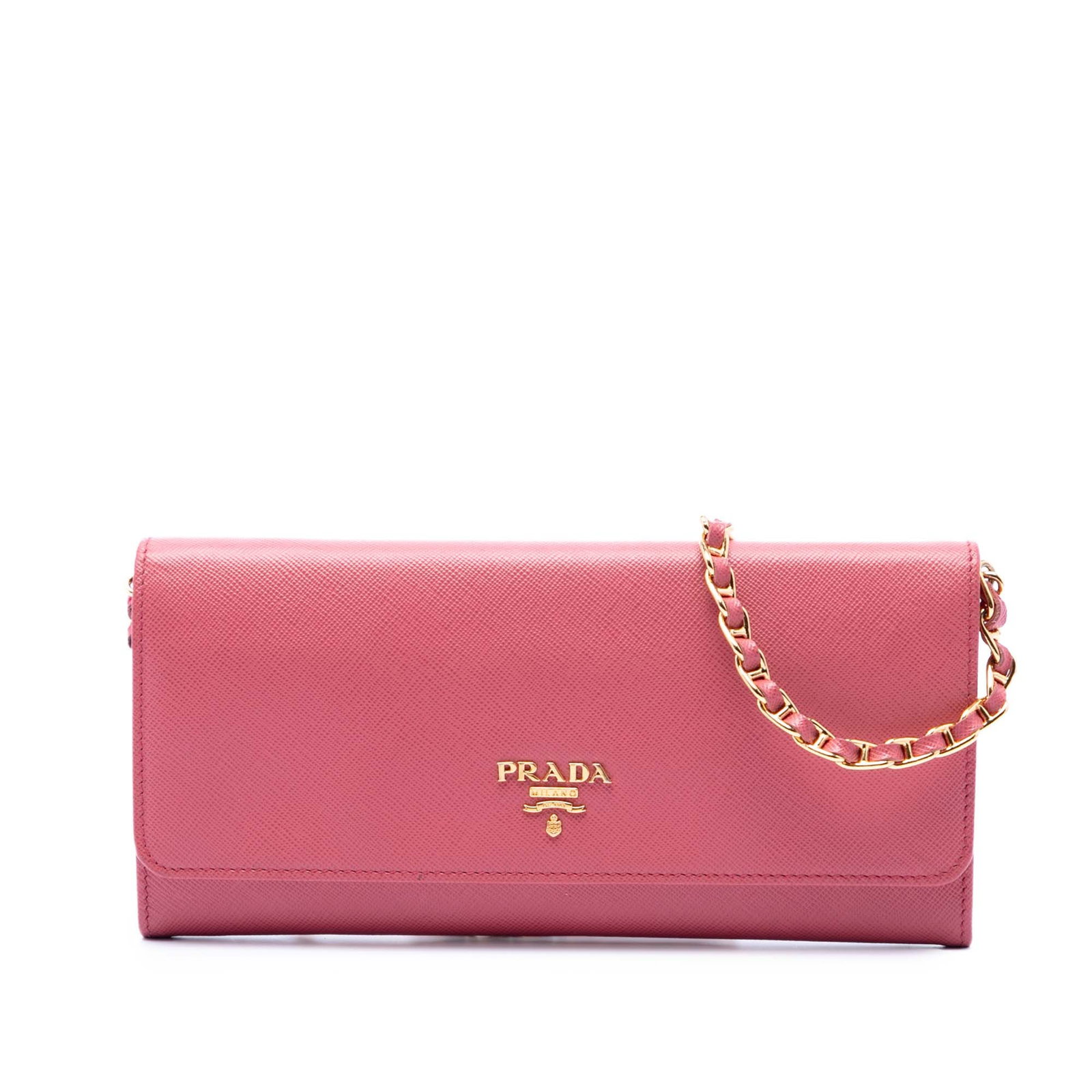 Prada Saffiano Leather Wallet on Chain Pink Bag (1 of 6)