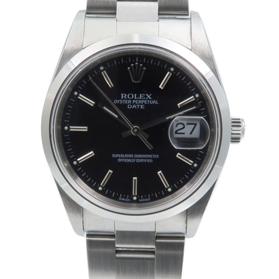 Rolex 15200 Oyster Perpetual Date automatic stainless steel wristwatch black dial (1 of 13)