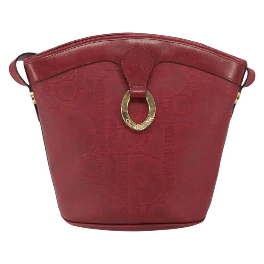 Christian Dior Vintage Trotter Red Canvas Shoulder Bag: Christian Dior Vintage Trotter Red Canvas Shoulder Bag Christian Dior Vintage Trotter Canvas bag for women in red canvas, made in France. The item is in good condition with noted exterior deformation,