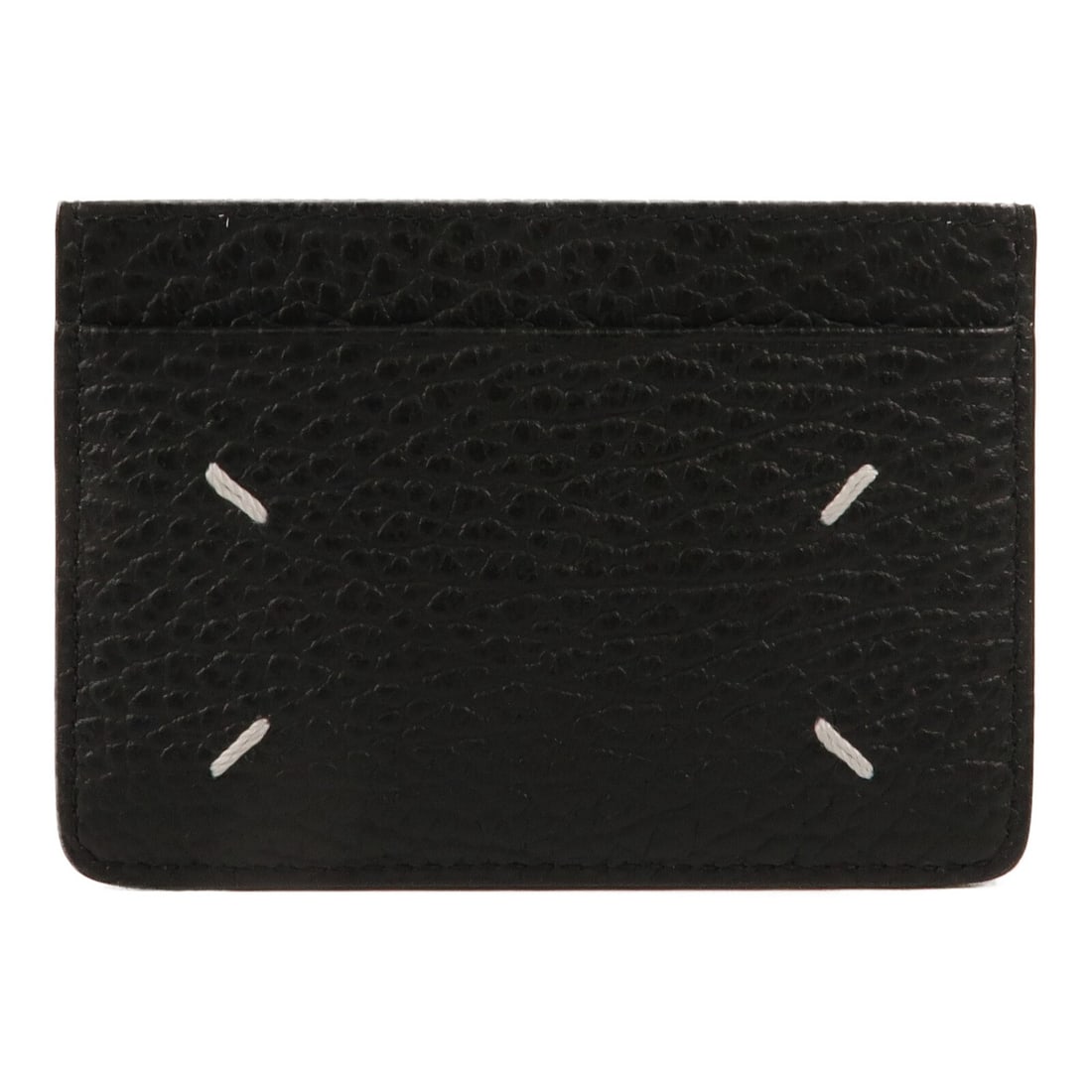Maison Margiela SA1VX0005 Four Stitches Calfskin Business Card Holder Black: Maison Margiela SA1VX0005 Four Stitches Calfskin Business Card Holder Black Maison Margiela Four Stitches business card case in black calfskin leather. It features an open pocket and two card pockets,