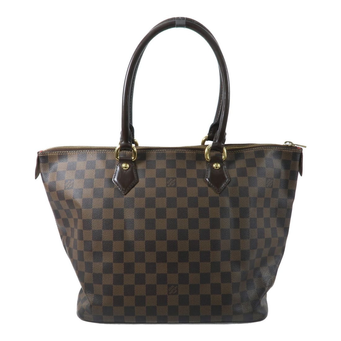 Louis Vuitton Saleya MM N51182 Damier Brown Handbag: Louis Vuitton Saleya MM N51182 Damier Brown Handbag Louis Vuitton Saleya MM handbag in Damier PVC coated canvas with a brown exterior and brown frame color. It features a regular size, handle drop of 