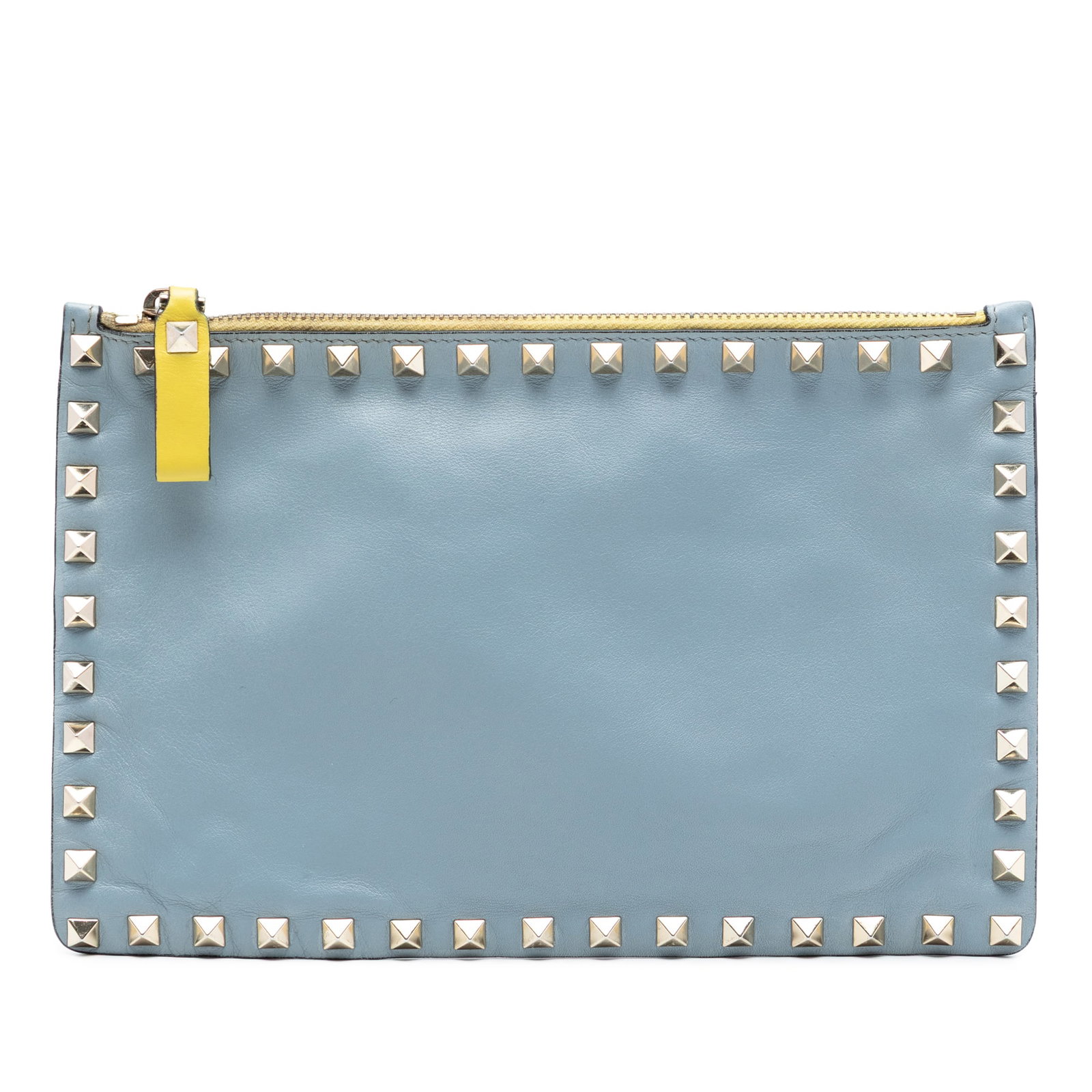 Valentino Rockstud Blue Leather Clutch with Studded Detailing (1 of 7)