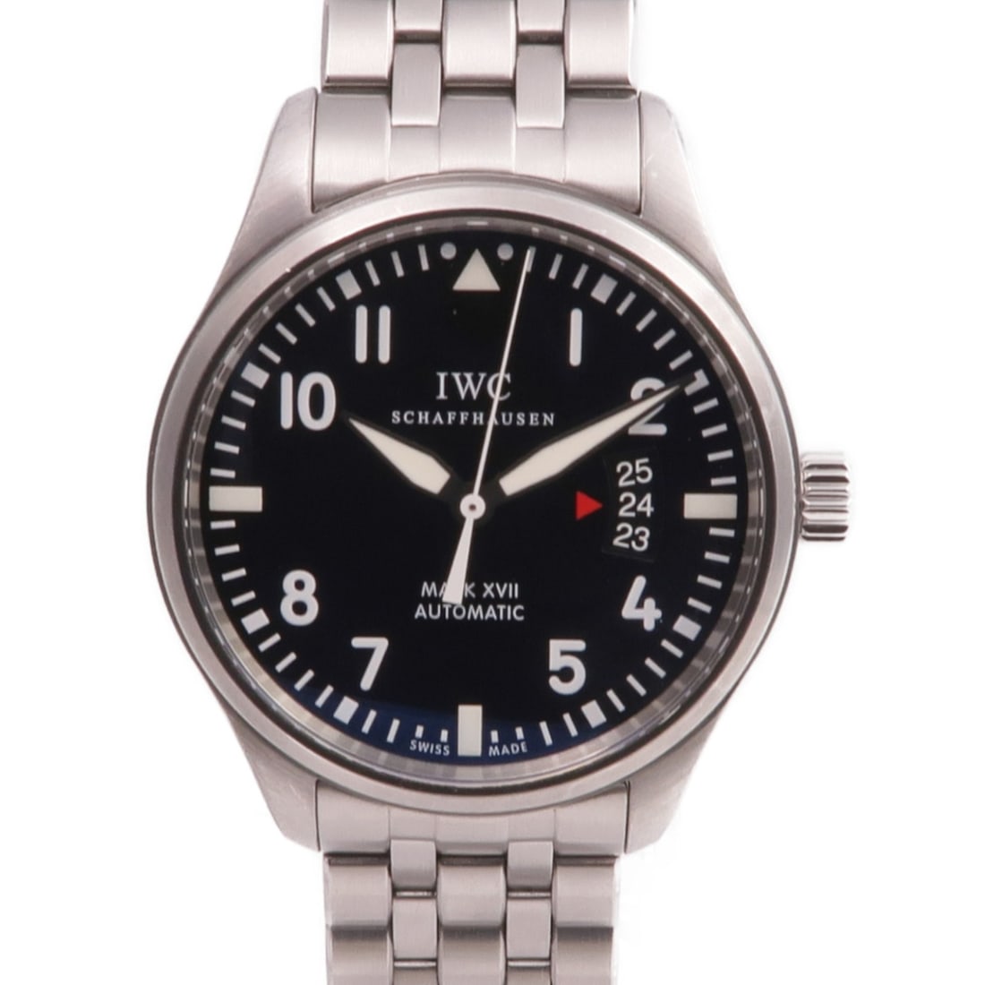 IWC IW326504 2013 Pilot Mark XVII Automatic Steel Mens Watch: IWC IW326504 2013 Pilot Mark XVII Automatic Steel Mens Watch IWC Pilots Mark XVII automatic wristwatch for men, model IW326504/2013, featuring a black dial and black frame color with a stainless steel