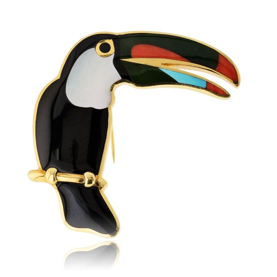 18K Yellow Gold Toucan Brooch by Tiffany & Co. (1 of 7)