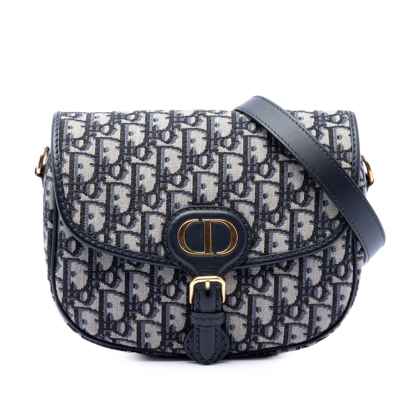Dior Bobby Medium Oblique Canvas Crossbody Bag Blue: Dior Bobby Medium Oblique Canvas Crossbody Bag Blue A medium Dior Bobby crossbody bag in blue Oblique canvas with leather trim. It features an adjustable and detachable flat leather shoulder strap, a 