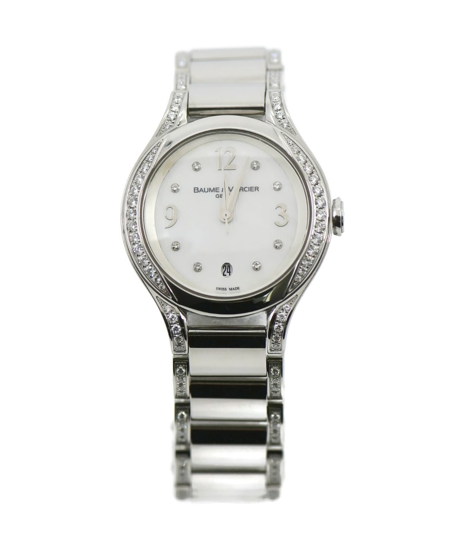Baume Mercier Ilea Diamond Quartz Ladies Steel Bracelet Watch 8800: Baume Mercier Ilea Diamond Quartz Ladies Steel Bracelet Watch 8800 This Baume & Mercier Ilea Diamond Stainless Steel Watch (Ref: 8800) features a polished stainless steel case and bracelet, complement