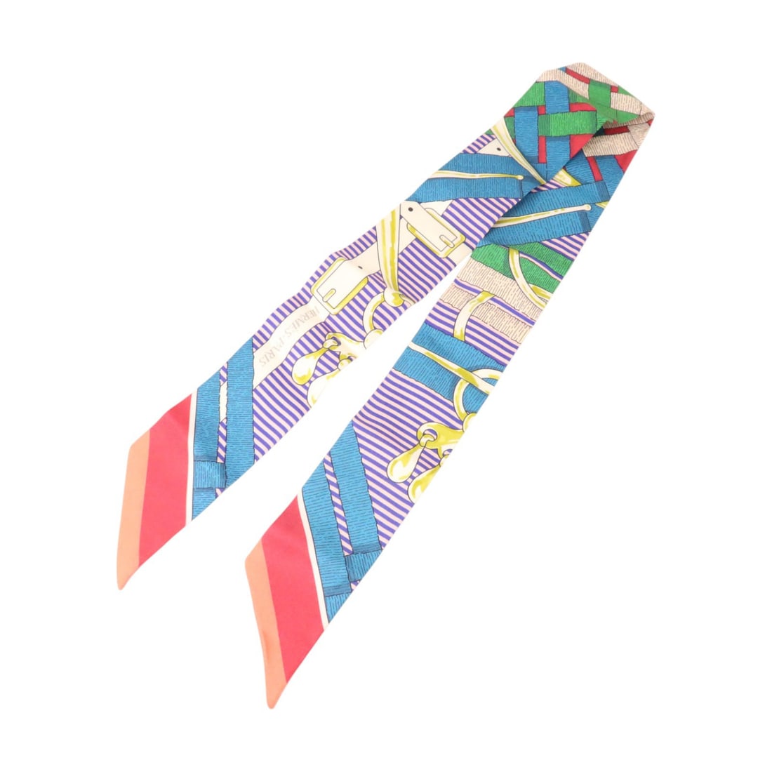 Hermes Twilly Silk Scarf Blue Multicolor: Hermes Twilly Silk Scarf Blue Multicolor Hermes Twilly scarf in blue and multicolor silk. The item is listed in reasonable wear and tear condition and comes with no accessories. Specifications Brand: 