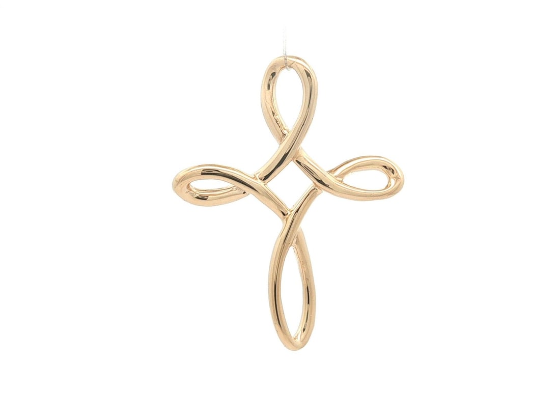 Unbranded 14k Yellow Gold Infinity Cross Slide Pendant Polished: Unbranded 14k Yellow Gold Infinity Cross Slide Pendant Polished This women's slide pendant features an infinity interlocking cross design with a polished finish. It is made of solid 14k yellow gold an