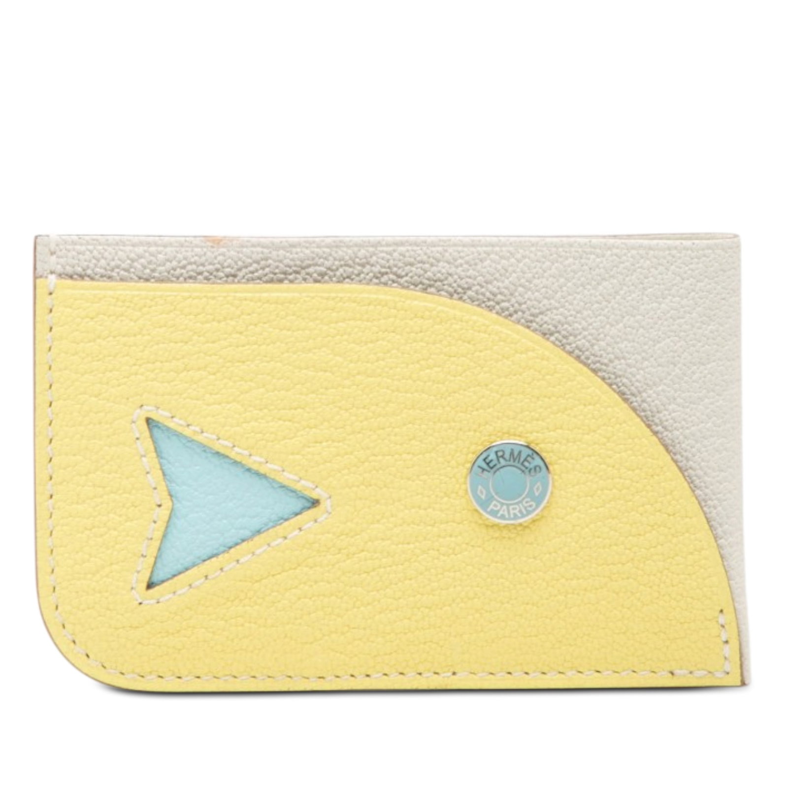 Hermes Poisson Leather Card Holder with Slip Compartments (1 of 8)
